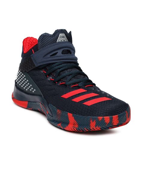 navy blue adidas basketball shoes.